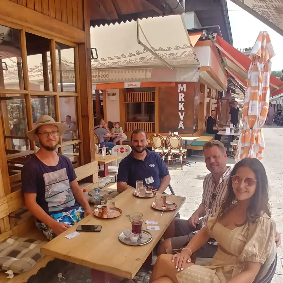Relaxing after tour coffee with amazing guests