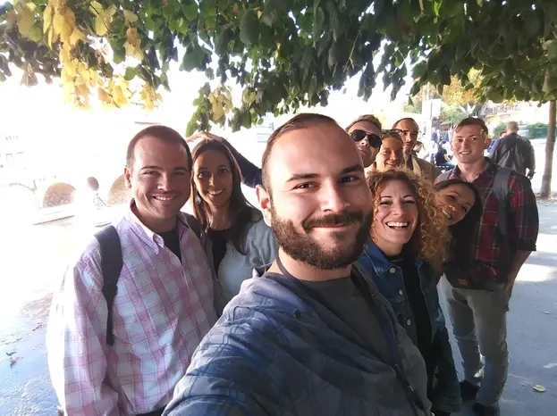 Group selfie with our guests during a Sarajevo walking tour through the Old Town.