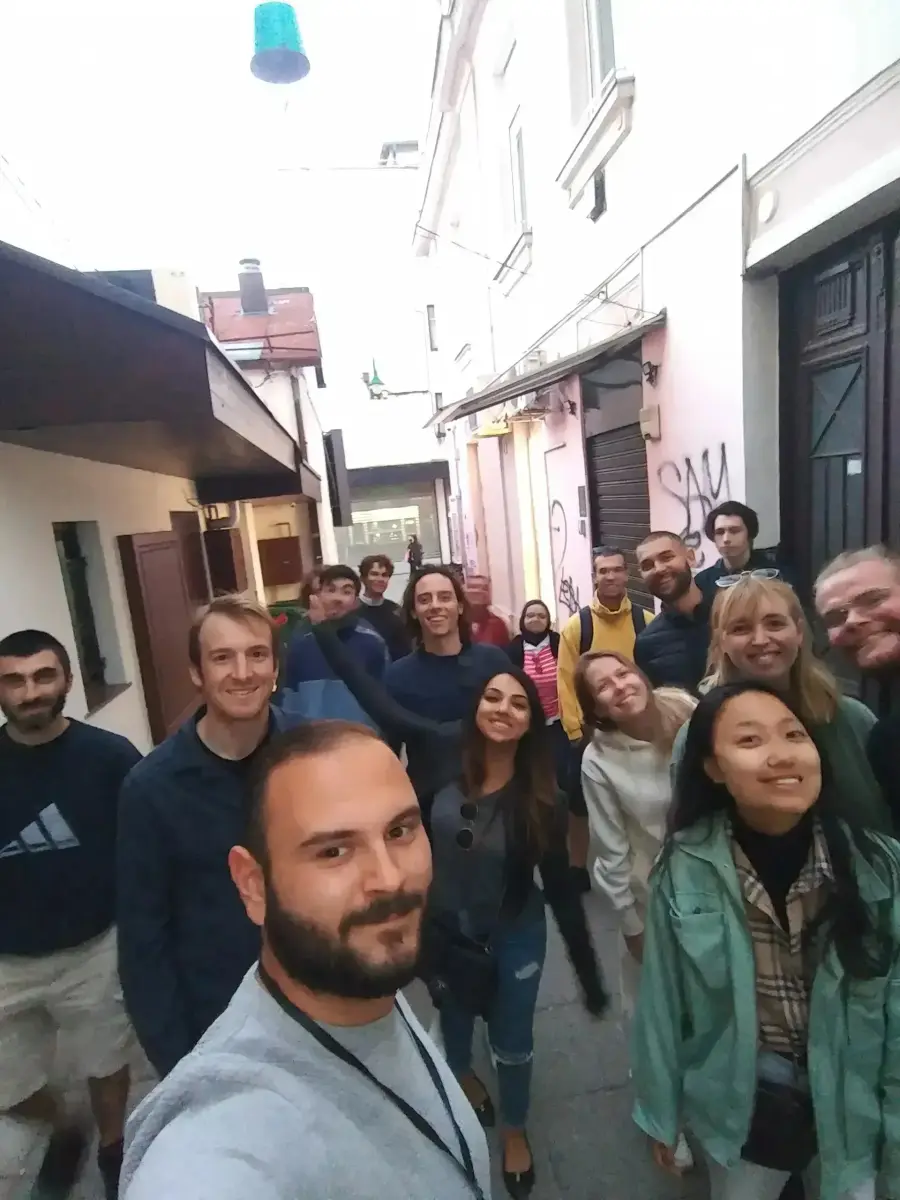 A happy group selfie with our guests after exploring Sarajevo’s Old Town together.